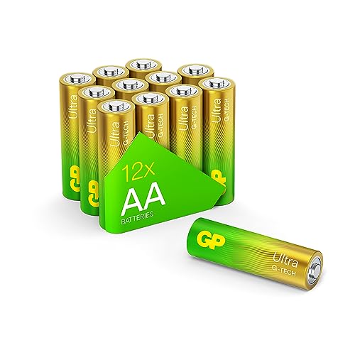 GP Ultra Alkaline Batterien AA, Longlife, 1,5V, Mignon Batterien, LR06, 12 Stück Vorratspack, Die Neue G-TECH-Technologie von GP