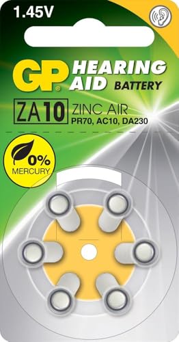 GP ZA10 Blister 6 Stück Zink-Luftknopfbatterien kompatibel mit PR70/DA230/230HPX GP ZA10 Blister 6 Stück Zink-Luftknopfbatterien kompatibel mit PR70/DA230/230HPX von GP