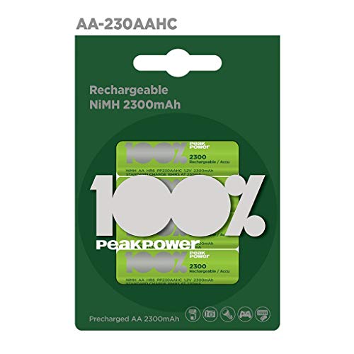 WELL ACCU-R6H/230-BL4-PP Rechargeable NiMh AA 2300mAh Battery R6, Peak Power transparent von GP