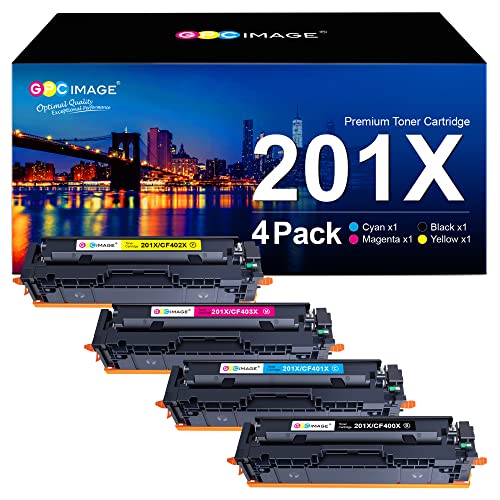 GPC IMAGE 201X Kompatible für HP 201X 201A CF400X CF400A Multipack Toner für HP Color Laserjet Pro MFP M277dw M277n M252dw M277 M274n M252n M252 M277c6 (Schwarz Cyan Gelb Magenta, 4er-Pack) von GPC IMAGE
