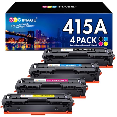GPC IMAGE 415A MFP M479fdw Toner Kompatible für HP 415A W2030A W2030X 415 Color Laserjet Pro MFP M479fdw M479fdn M479fnw M479dw M479 M454dn M454dw Toner (Schwarz Cyan Gelb Magenta 4er-Pack) von GPC IMAGE