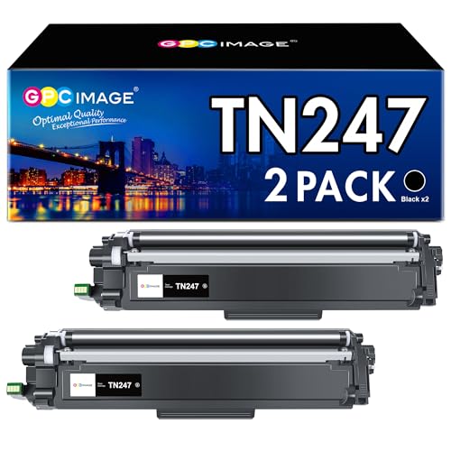 GPC IMAGE TN-243BK TN247 Kompatibel für Brother MFC L3750CDW für DCP-L3510CDW DCP-L3550CDW HL-L3210CW HL-L3230CDW HL-L3270CDW MFC-L3710CW MFC-L3730CDN MFC-L3750CDW MFC-L3770CDW (2er-Pack, Schwarz) von GPC IMAGE