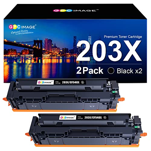 GPC Image 203X Schwarz Toner Kompatible für HP 203X 203A CF540X CF540A für Toner HP Color Laserjet Pro MFP M281fdw M281fdn M281cdw M280nw M254dw M254nw M254dn (2er-Pack, Schwarz) von GPC IMAGE