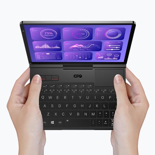 GPD Pocket 4 (AI 9 HX370) – Ultra mobiler PC aus Aluminium mit Windows 11, 8,8 Zoll Ultra HD Display 180° drehbar, Ryzen AI 9 HX370, RAM 32 GB LPDDR5x, SSD NVMe 2 TB, Wi-Fi 6E, Ethernet 2.5G von GPD