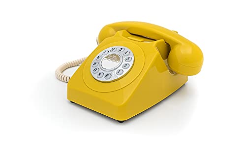 GPO 746PUSHMUS - Nostalgie Telefon im 70er Jahre Design, Senfgelb von GPO