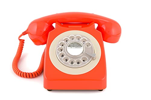 GPO 746ROTARYORA Retro Telefon mit Wählscheibe im 70er Jahre Design Orange von GPO