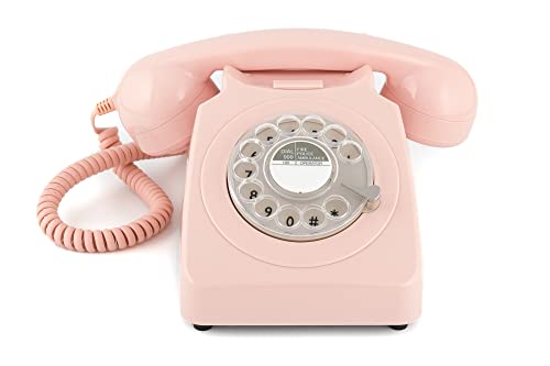 GPO 746ROTARYPINK Retro Telefon mit Wählscheibe im 70er Jahre Design Pink- Nelke Rosa von GPO