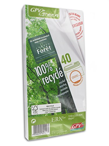 40 Briefumschläge, extra weiß, 100% recycelt, DL 110 x 220 cm, 80 g/m², Schutzstreifen 40 Briefumschläge, extra weiß, 100% recycelt, DL 110 x 220 cm, 80 g/m², Schutzstreifen von GPV