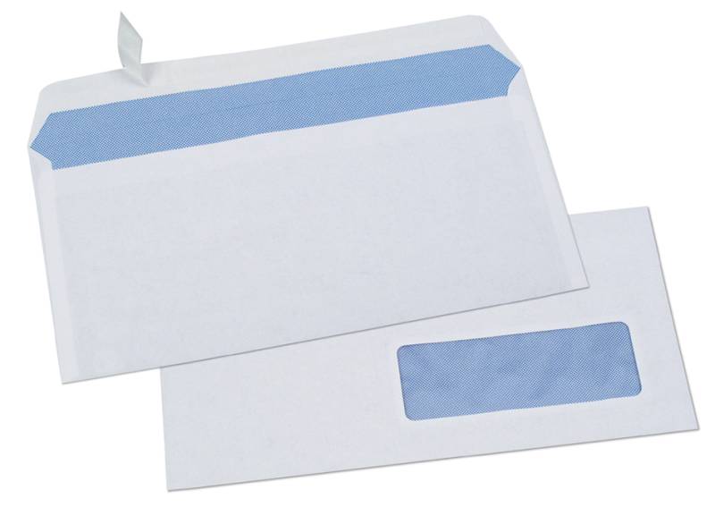 GPV Briefumschläge, DL, 100 x 220 mm, weiß, mit Fenster von GPV