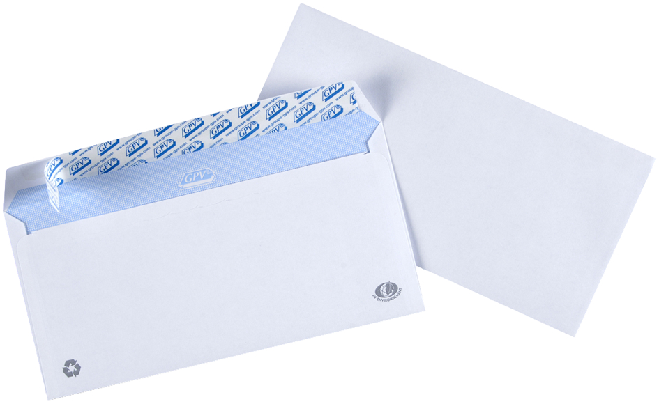 GPV Briefumschläge, DL, 110 x 220 mm, weiß, ohne Fenster von GPV