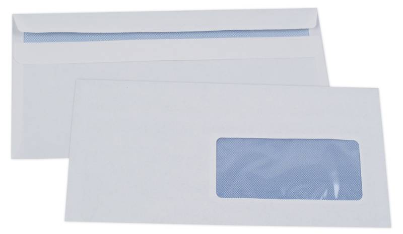 GPV Briefumschläge, DL 110 x 220 mm, weiß, mit Fenster von GPV