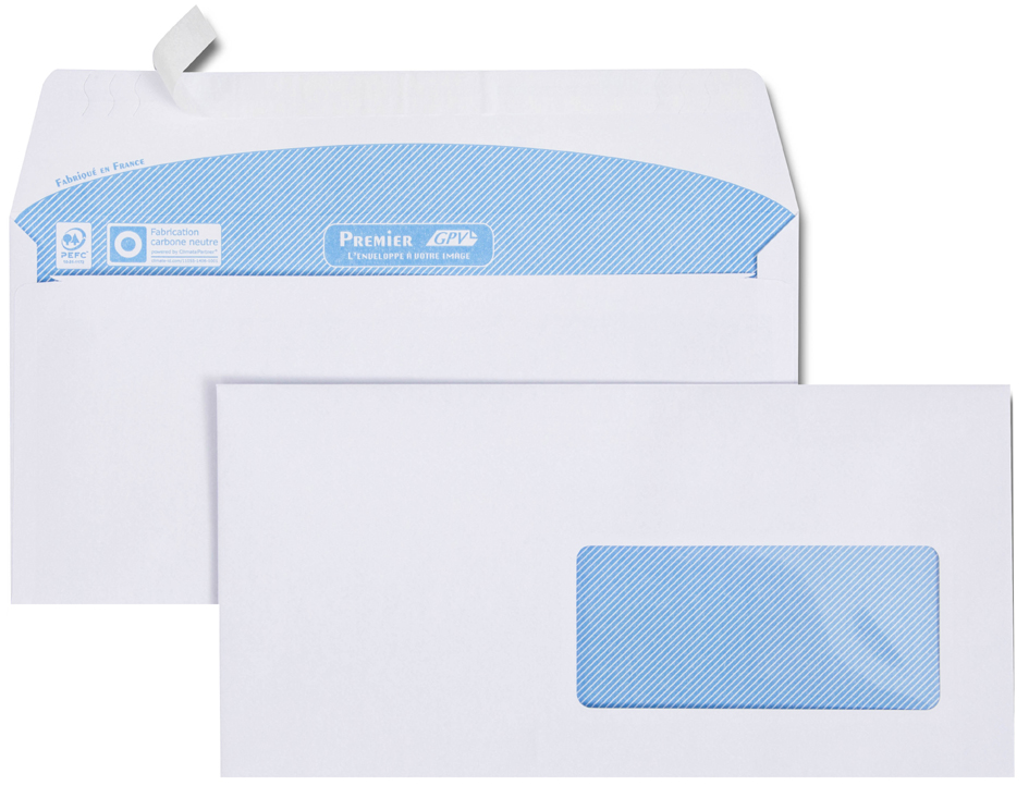GPV Briefumschläge Premier, 110 x 220 mm, mit Fenster von GPV