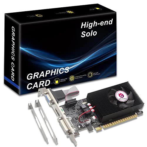 GPVHOSO GeForce GT 730 4GB DDR3 Grafikkarte, 128Bit DirectX 11 PCIe x16 Low Profile Computer GPU für Arbeiten, VGA/DVI-D/HDMI-Ausgang, Desktop-Gaming-Grafikkarte, unterstützt 2K mit Halterung von GPVHOSO