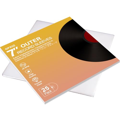 GPXIIZ Schallplatten Hüllen 7 Zoll Außenhüllen, 25 Stück Lp Schutzhüllen, Transparent Vinyl Hüllen, 185 mm x 185 mm Schallplattenhüllen, für 7" Single LP GPXIIZ Schallplatten Hüllen 7 Zoll Außenhüllen, 25 Stück Lp Schutzhüllen, Transparent Vinyl Hüllen, 185 mm x 185 mm Schallplattenhüllen, für 7" Single LP von GPXIIZ