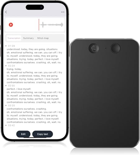 KI Diktiergerät, 128GB Note Aufnahmegerät Mini, Digitales Diktiergerät mit Spracherkennung und Zusammenfassung, Zwei Wege Übersetzung, 118 Sprachen, App-Steuerung, für Anrufe/Meeting/Klassen/Vortrag,B KI Diktiergerät, 128GB Note Aufnahmegerät Mini, Digitales Diktiergerät mit Spracherkennung und Zusammenfassung, Zwei Wege Übersetzung, 118 Sprachen, App-Steuerung, für Anrufe/Meeting/Klassen/Vortrag,B von GQDGCU