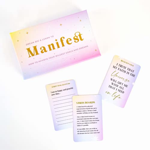 Dream Big & Manifest – 100 Karten – Achtsamkeit & Wohlbefinden Kartenpaket Tipps & Tricks, um Ihre wildesten Träume und Ziele zu manifestieren. von GR Gift Republic