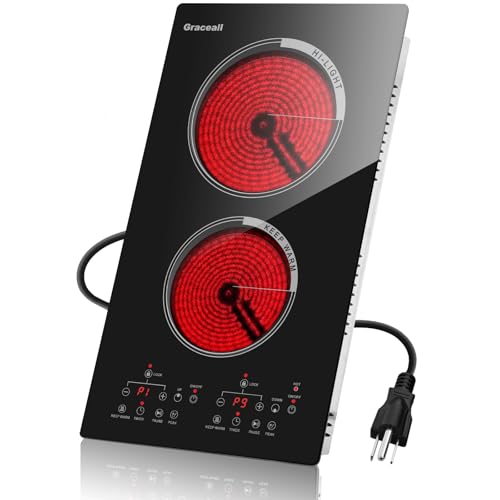 GRACEALL Elektroherd mit 2 Brennern und Kochplatten, Infrarot-Arbeitsplattenherd GRACEALL Elektroherd mit 2 Brennern und Kochplatten, Infrarot-Arbeitsplattenherd von GRACEALL