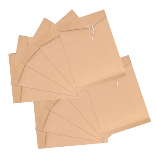 GRADENEVE 10 Stück String Kraftpapiertüten, Bewerbungsmappen, Dokumentenhalter Aus Kunststoff, Dokumentenmappen Tasche, Akten Organizer Tasche, Aktenumschläge Aus Kunststoff, Papier von GRADENEVE