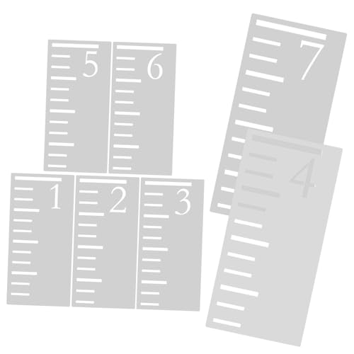 GRADENEVE 7 Teiliges Messlatten Schablonenset Für Die Wanddekoration, Kunststoff, Messlatten Schablone, Kunststoff Lineal Vorlage, Messlatten Vorlage, Messlatten Vorlage, Messlatten Vorlage von GRADENEVE