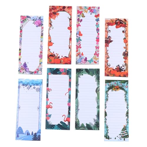 GRADENEVE Magnetischer Kühlschrank-Notizblock 8er-Set magnetische Pflanzen-Memoboards für den Kühlschrank Glatte Schreibfläche Home-Office-Zubehör von GRADENEVE
