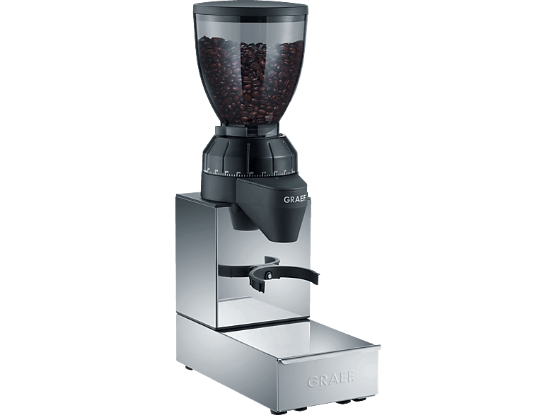 GRAEF CM 850 Kaffeemühle Hochglanz/ Edelstahl 128 Watt, Edelstahl-Kegelmahlwerk von GRAEF