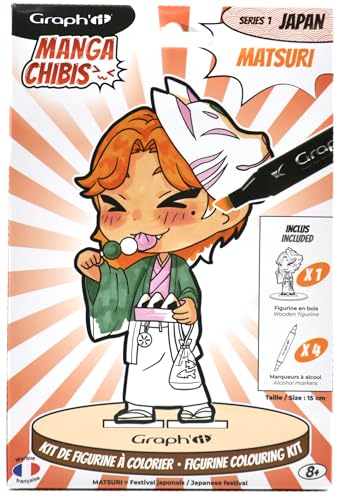 GRAPH'IT CHIBIS – Figuren-Malset zum Anpassen – MATSURI – Kawaii Manga-Figur – kreative manuelle Aktivität für alle Altersgruppen GRAPH'IT CHIBIS – Figuren-Malset zum Anpassen – MATSURI – Kawaii Manga-Figur – kreative manuelle Aktivität für alle Altersgruppen von GRAPH'IT