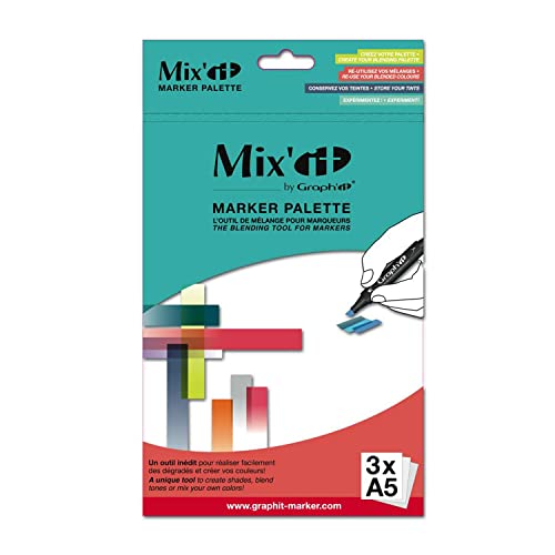 GRAPH'IT Mix'It Marker Palette 3 Farbmischpaletten für Alkoholmarker oder Marker auf Wasserbasis, A5, wiederverwendbar GRAPH'IT Mix'It Marker Palette 3 Farbmischpaletten für Alkoholmarker oder Marker auf Wasserbasis, A5, wiederverwendbar von GRAPH'IT