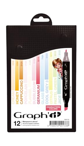 Graph 'it 12 Stück Marker, Alkohol Doppelspitze Characters Colors Graph 'it 12 Stück Marker, Alkohol Doppelspitze Characters Colors von GRAPH'IT
