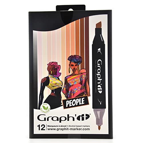 Graph'it Marker auf Alkoholbasis, 12er-Set, 2 Spitzen Skin colors Graph'it Marker auf Alkoholbasis, 12er-Set, 2 Spitzen Skin colors von GRAPH'IT