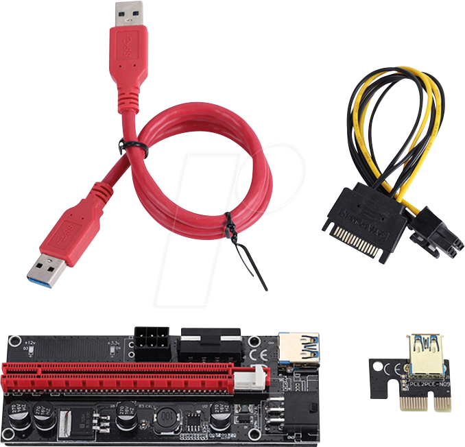 GG 18026 - Riser Karte, PCI, gewinkelt 90°. 4-er Kit von GRAUGEAR