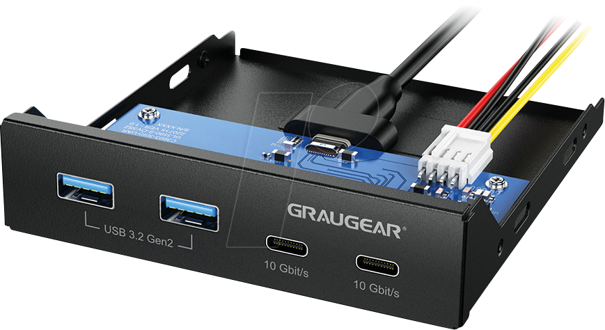 GG 18045 - USB 3.1, 4 Port Bay Hub, 2x USB-A, 2x USB-C von GRAUGEAR