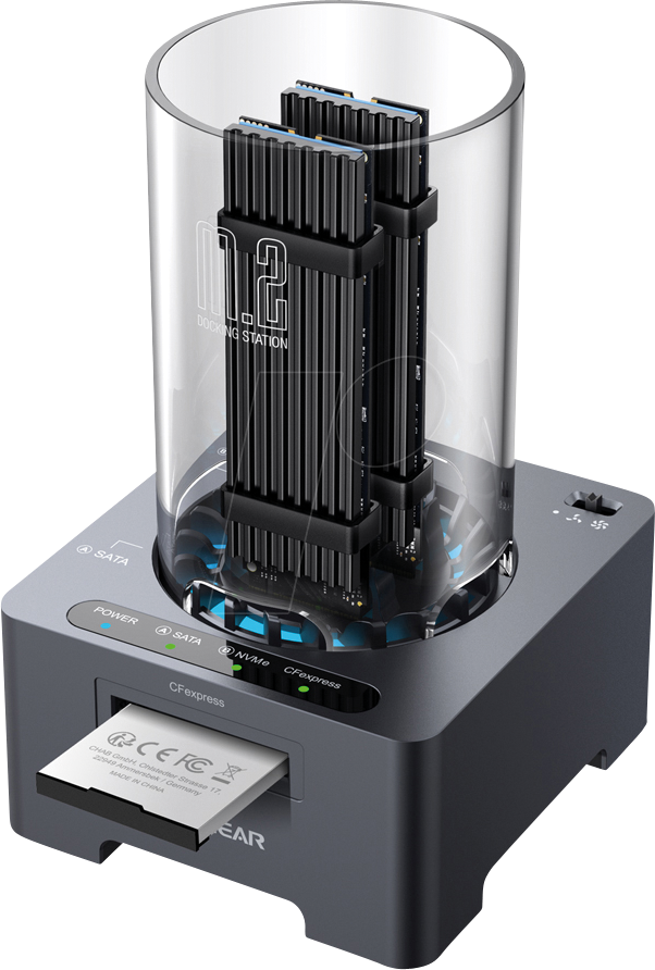 GG 18109 - Dockingstation, 2x M.2 NVMe/NGFF, CF-Express, USB 3.1 von GRAUGEAR