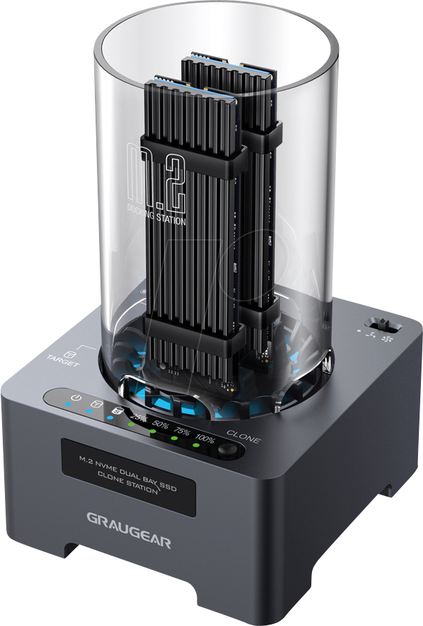 GG 18110 - Copy/Dock Station 2x M.2 NVMe, USB 3.2 von GRAUGEAR