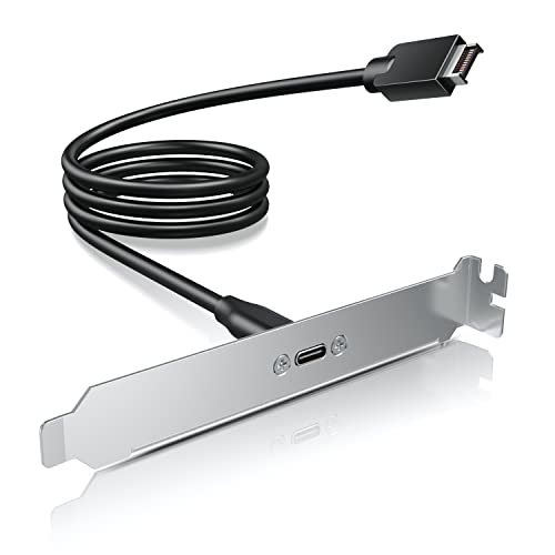 GRAUGEAR 20 Gbit/s USB 3.2 Gen 2x2 USB-C Frontplattenadapter, Motherboard-Header-Verlängerungskabel, USB-C-Buchse auf 20-poligen USB-Typ-E-A-Key-Stecker mit PCIe-Halterung, 49,8 cm [G-AD-ETC-10G] von GRAUGEAR