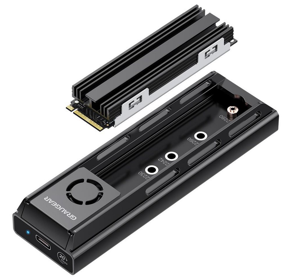 GRAUGEAR Festplatten-Dockingstation G-M205-20G-F, USB 3.2 Gen 2×2, für M.2 NVMe / NGFF SSD von GRAUGEAR