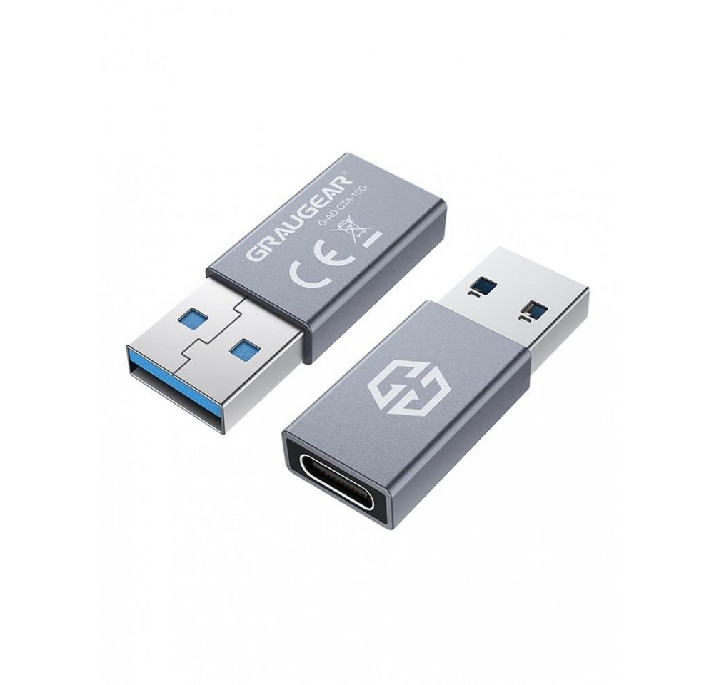 GRAUGEAR G-AD-CTA-10G USB-Adapter, USB 3.2 Adapter, Type C zu Type A, 10 Gbit/s, Aluminium Gehäuse, grau von GRAUGEAR