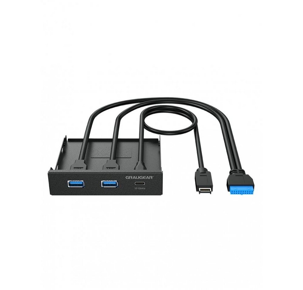 GRAUGEAR PC-Gehäuse G-MP01, USB HUB Multi Frontblende USB 3.2 Gen2 Type C, 3,5 Schacht" von GRAUGEAR