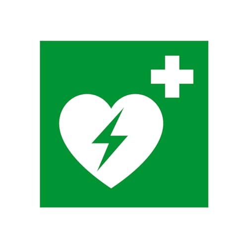 E010 Externer automatischer Defibrillator für das Herz, Schild und Hinweisschild zur Entleerung & Sicherheit, Größe wählbar von GRAVURE CONCEPT