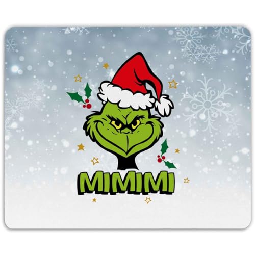 GRAVURZEILE Bedrucktes Mauspad - Grinch Mimimi - Mousepad als Geschenk zu Weihnachten für Büro & Gaming - rutschfeste Gummi-Unterseite - strapazierfähig - 23 x 19 cm - Geschenke für Sie & Ihn von GRAVURZEILE