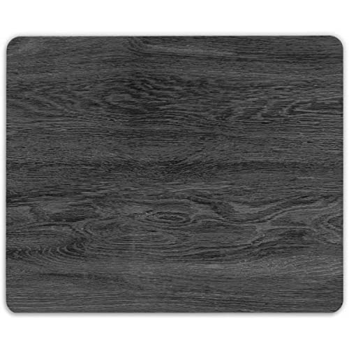 GRAVURZEILE Bedrucktes Mauspad - im Holz Design - Mousepad für Büro & Gaming - rutschfeste Gummi-Unterseite - 23 x 19 cm - strapazierfähig - Geschenk für Arbeit Kollegen & Gamer Farbe Schwarz von GRAVURZEILE