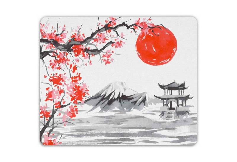 GRAVURZEILE Mauspad Bedrucktes Mousepad - im Japan Design - Mousepad für Büro & Gaming, rutschfeste Gummi-Unterseite - 23 x 19 cm - strapazierfähig von GRAVURZEILE