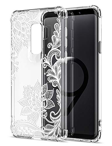 GREATRULY FL-S Schutzhülle für Galaxy S9 für Frauen/Mädchen, hübsche Handyhülle für Samsung Galaxy S9, Blumen-Design, transparent, dünn, weich, TPU, stoßdämpfend, stoßabsorbierend, Silikonhülle, Hülle von GREATRULY