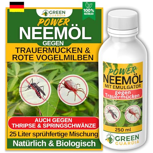 GREEN GUARDIA Neemöl mit Emulgator – 250 ml Konzentrat für Trauermücken - geeignete Pflanzenpflege – ideal für Garten-, Balkon- & Zimmerpflanzen – reicht für bis zu 25 L Sprühlösung GREEN GUARDIA Neemöl mit Emulgator – 250 ml Konzentrat für Trauermücken - geeignete Pflanzenpflege – ideal für Garten-, Balkon- & Zimmerpflanzen – reicht für bis zu 25 L Sprühlösung von GREEN GUARDIA
