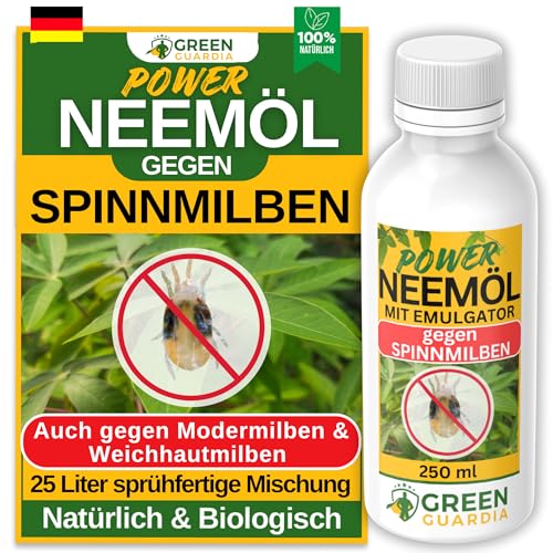 GREEN GUARDIA Power Neemöl bei Spinnmilben mit Emulgator für Garten- & Zimmerpflanzen, Neemöl Spinnmilben, 250ml sprühfertige Mischung für 25 Liter Mischung GREEN GUARDIA Power Neemöl bei Spinnmilben mit Emulgator für Garten- & Zimmerpflanzen, Neemöl Spinnmilben, 250ml sprühfertige Mischung für 25 Liter Mischung von GREEN GUARDIA