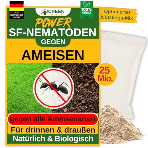 GREEN GUARDIA Super SF-Nematoden – Natürliche Unterstützung bei Ameisen im Garten – umweltfreundlich, ohne Chemie, einfach anzuwenden (25 Mio. für 50m²) von GREEN GUARDIA