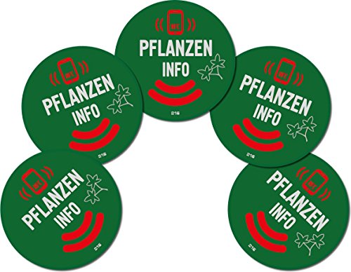 5 NFC Pflanzen Sticker Aufkleber NTAG216 Tags Etiketten Pflanzenschilder für Smartphone und Tablet von GREEN24