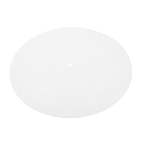GREENADSCAPE Rekordmatte Schallplattenmatte aus Vinyl aufzeichnen Beleg antirutschmatten rutschfeste matte Plattentellerauflage für Schallplatten Filzplatten-Plattenspielermatte gefühlt Weiß von GREENADSCAPE