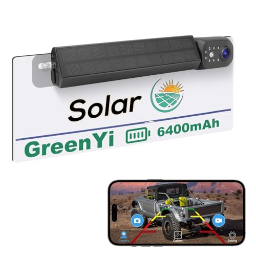 GREENAUTO Solar WiFi Rückfahrkamera, 3 Min. DIY Installation, FHD 1080P Ultra Clear Rückfahrkamera, 10M stabile Übertragungsbereiche, IP68 wasserdicht und staubdicht, Geeignet für iOS und Android von GREENAUTO
