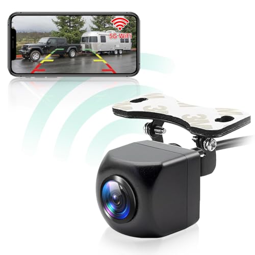 GREENAUTO WiFi Rückfahrkamera, 5G 1080P HD Auto Rückfahrkamera für iPhone iPad Android Smart Phone Tablet mit 170 Grad Weit Betrachtungswinkel von GREENAUTO