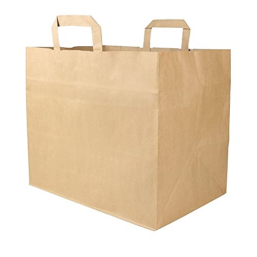 GREENBOX Papiertragetaschen mit Flachhenkel 80gsm 32x22x27cm I feste Papier Tüten Kraftpapier Belastbarkeit 5-7 kg I Papierbeutel XXL I Papiertüten mit Blockboden I braune Papiertaschen 25 Stück GREENBOX Papiertragetaschen mit Flachhenkel 80gsm 32x22x27cm I feste Papier Tüten Kraftpapier Belastbarkeit 5-7 kg I Papierbeutel XXL I Papiertüten mit Blockboden I braune Papiertaschen 25 Stück von GREENBOX